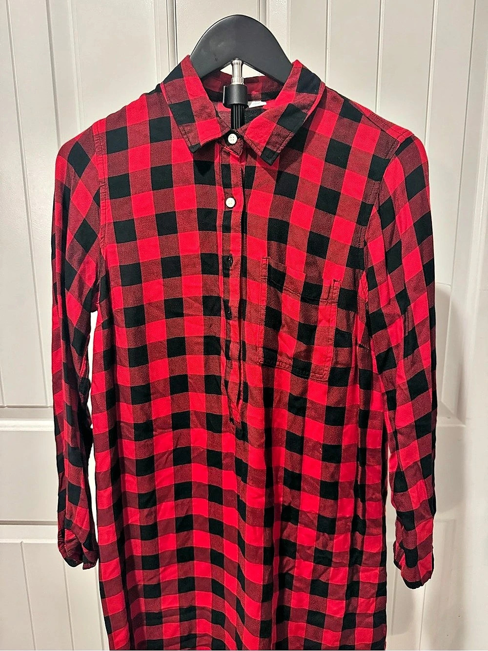 Old Navy Women’s Checkered Tunic Top in Red & Black Size Small